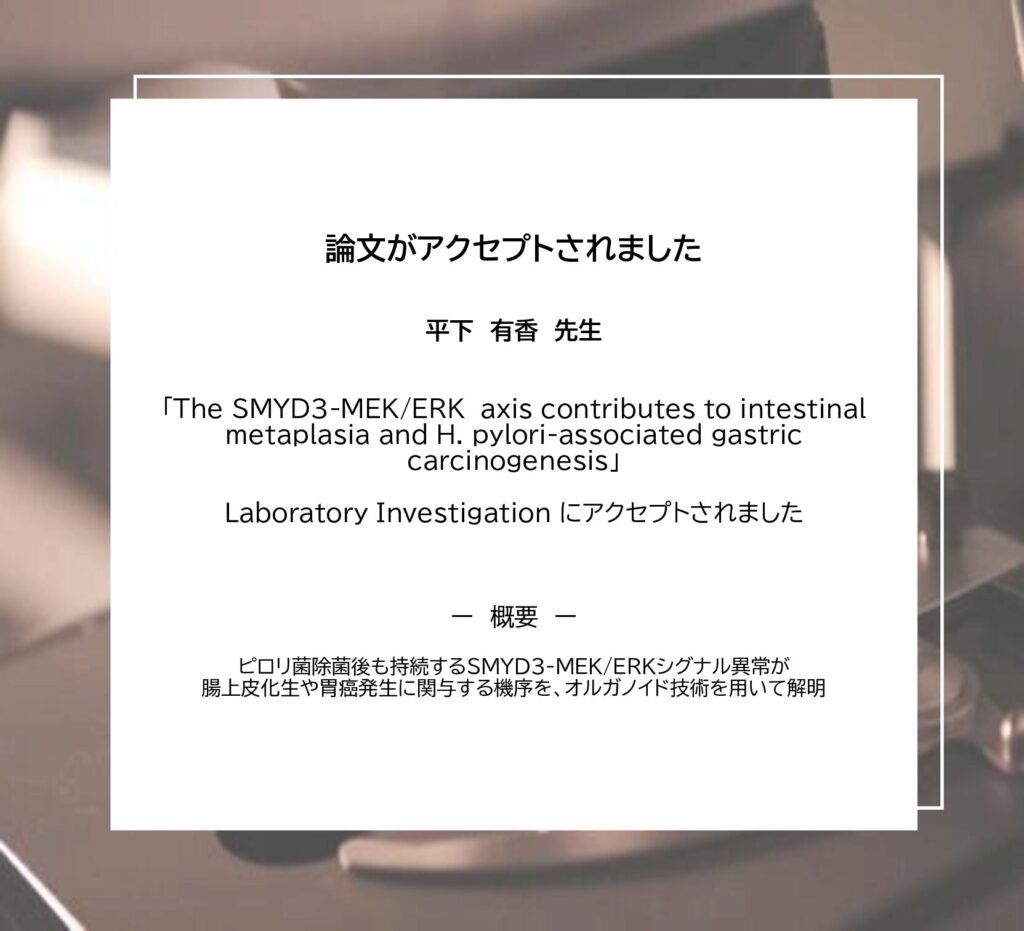 平下講師の論文がアクセプトされました